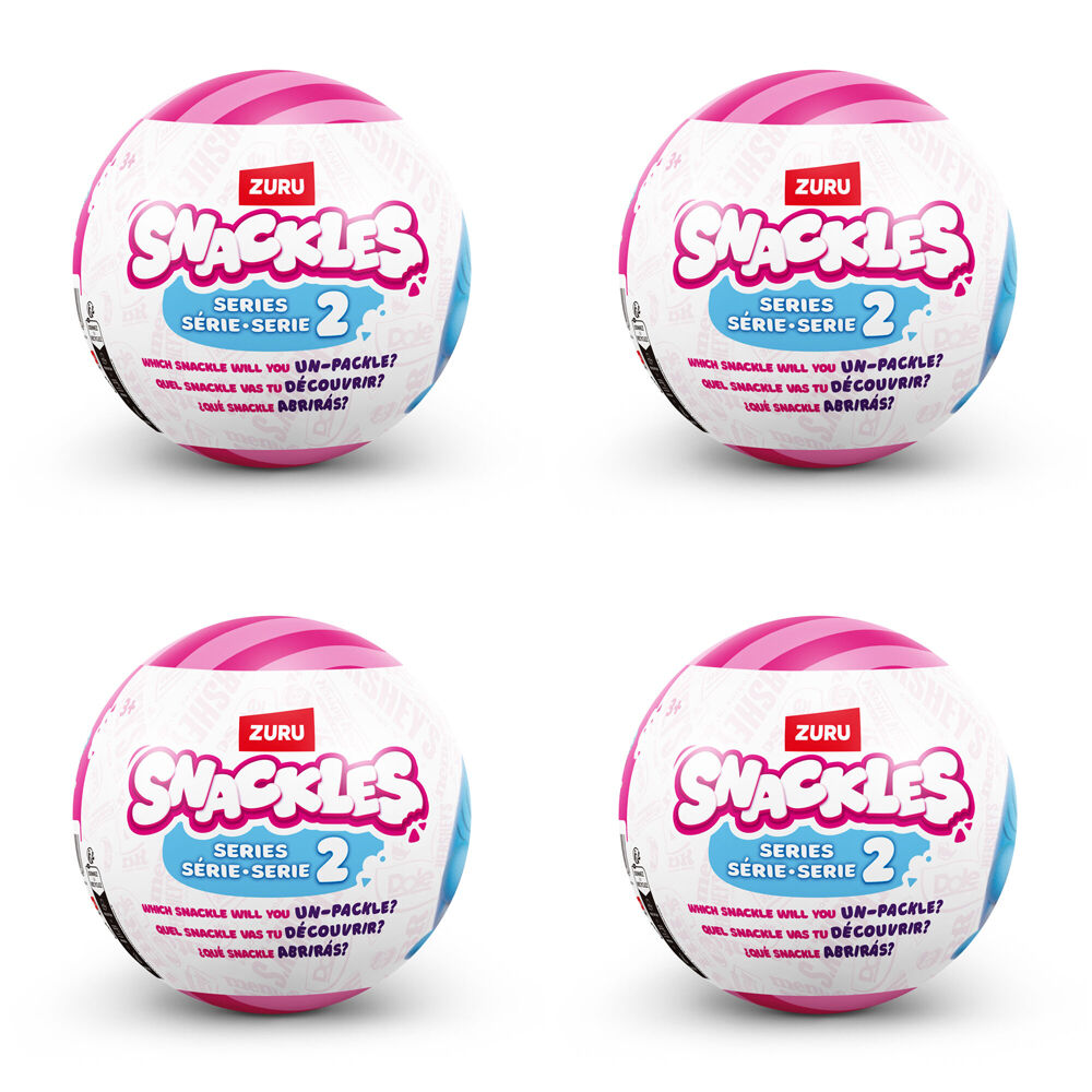 4PK Zuru Snackles S2 Mystery Capsule Plush Toy 5 Inch - Assorted 3y+