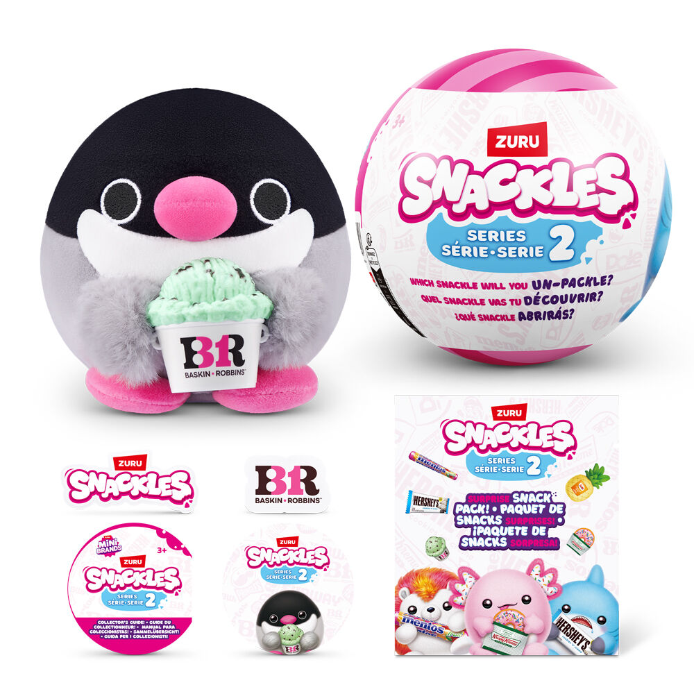 4PK Zuru Snackles S2 Mystery Capsule Plush Toy 5 Inch - Assorted 3y+