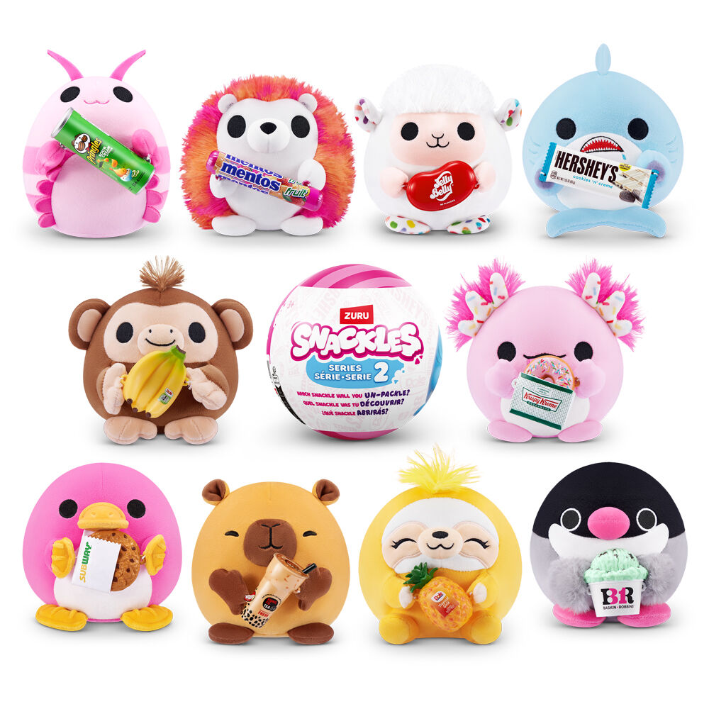 4PK Zuru Snackles S2 Mystery Capsule Plush Toy 5 Inch - Assorted 3y+
