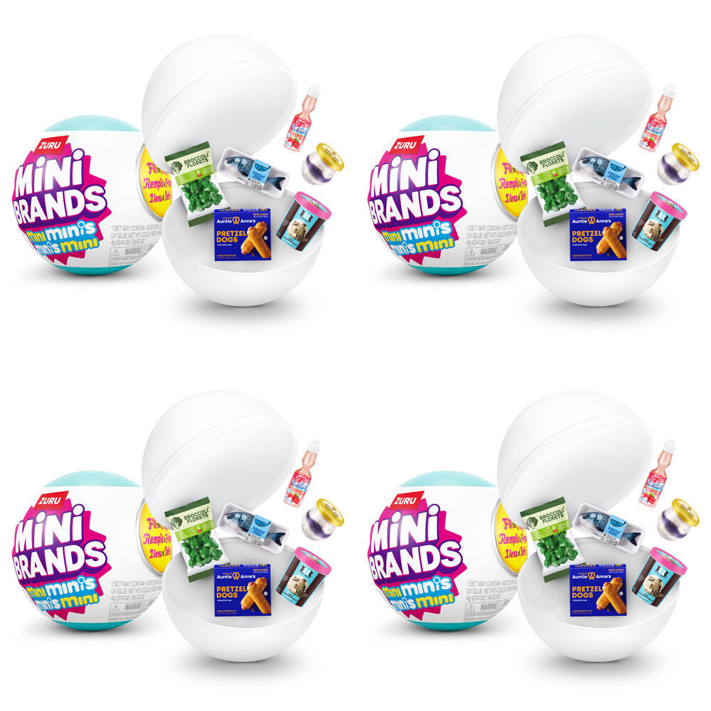 4PK Zuru Mini Brands Fill the Fridge Minis Display Pack Playset Kids/Children 8y+