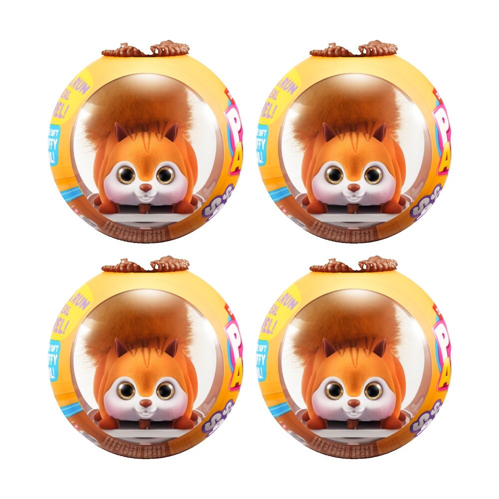 4PK Zuru Pet's Alive Scurry n Squirrel Soft Toy Plush Kids - 3y+ Assorted