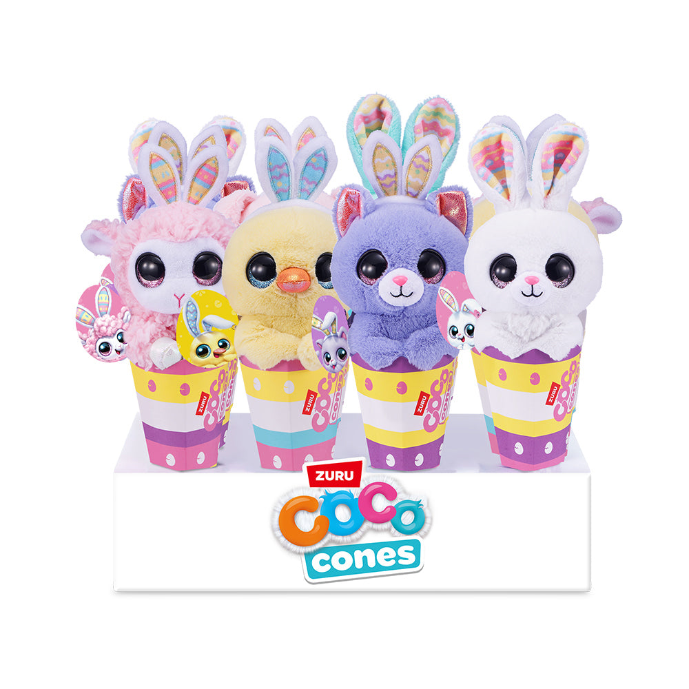 3PK Zuru Coco Cones Bunny Animal Plush Toy Assorted 3y+