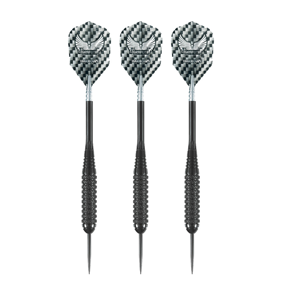 3pc Harrows Black Arrow Brass Steel Tip Darts