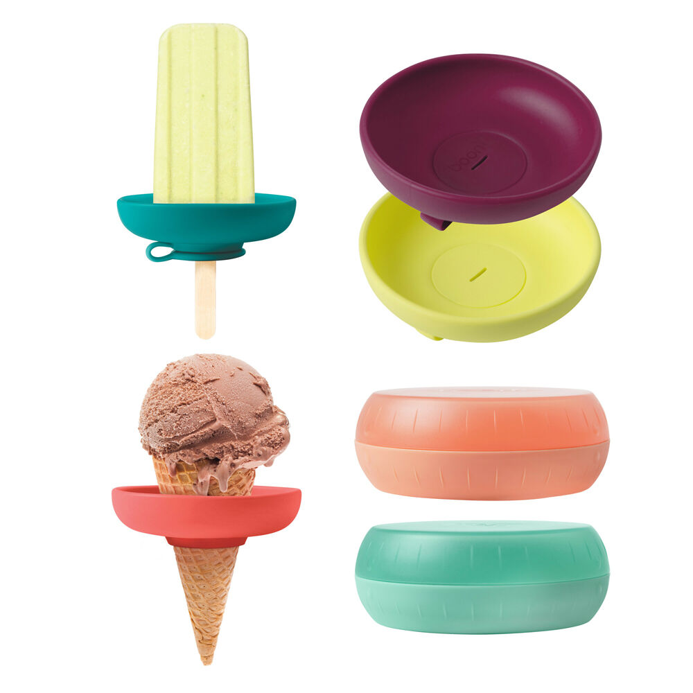 4pc Boon Drizzle Silicone Popsicle & Ice Cream Cone Holder Pack