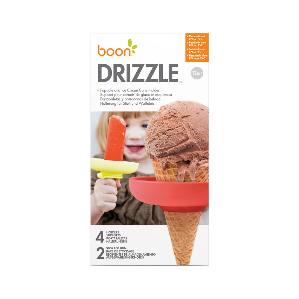 2x 4pc Boon Drizzle Silicone Popsicle & Ice Cream Cone Holder Pack
