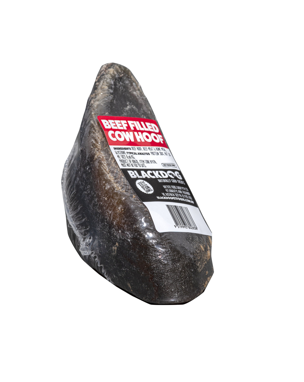 3PK Blackdog Beef Filled Cow Hoof Dog Treat