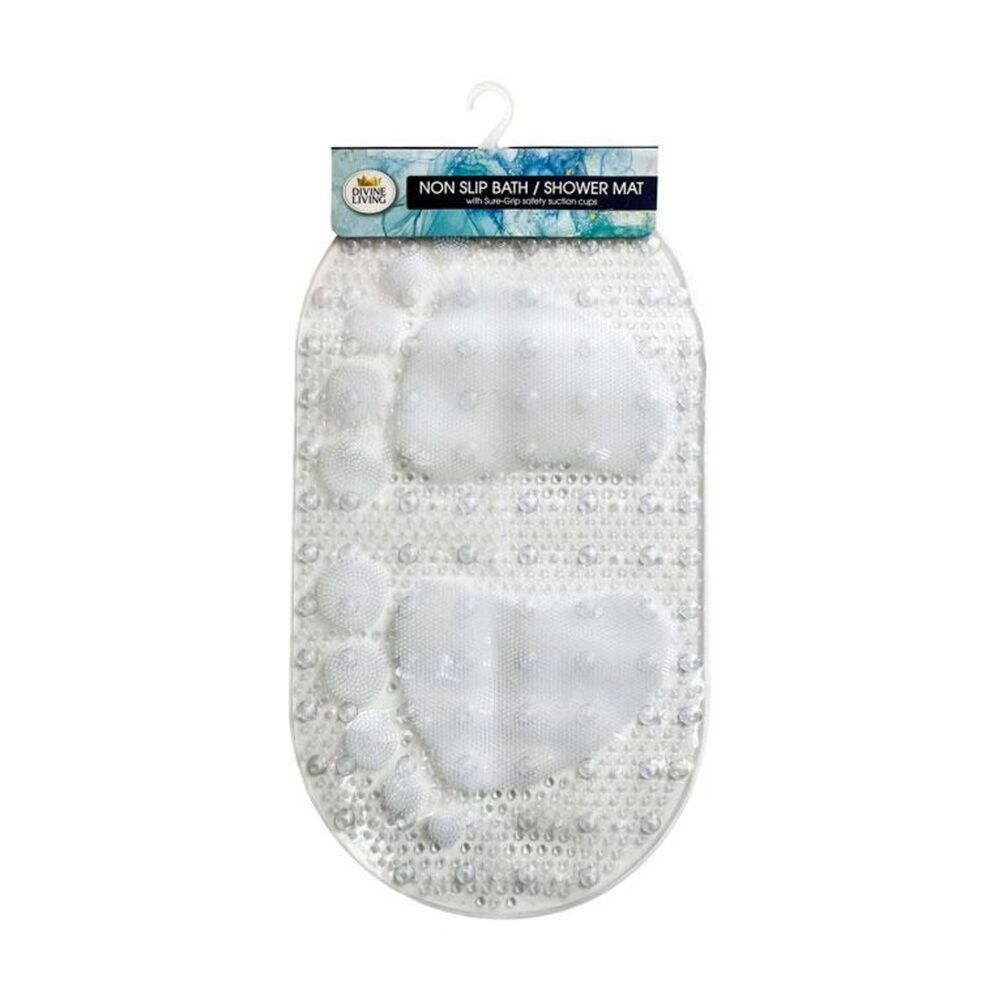 4PK Divine Living Non Slip Bath/Shower Mat w/ PVC Suction Cups 38x69cm White