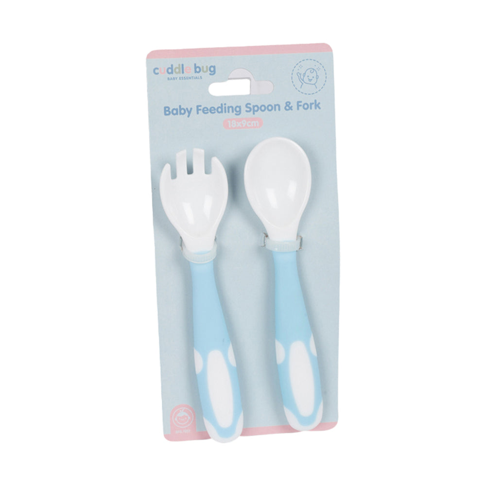 6PK Cuddle Bug Baby Feeding Spoon & Fork 14.5X3X8cm Pink/Blue