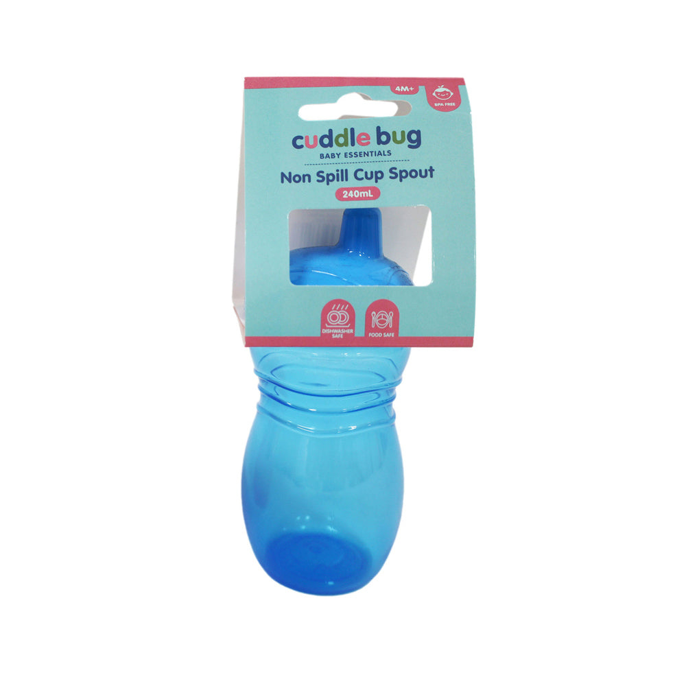 6PK Cuddle Bug Baby/Toddler Non Spill Training Drinking Cup Spout 240ml Pink/Blue