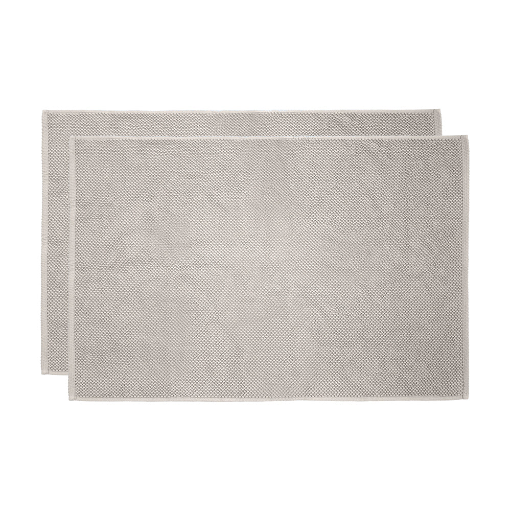 2pc Bambury Ultra soft Angove Bath Mat 50x80cm Pebble Cotton Woven