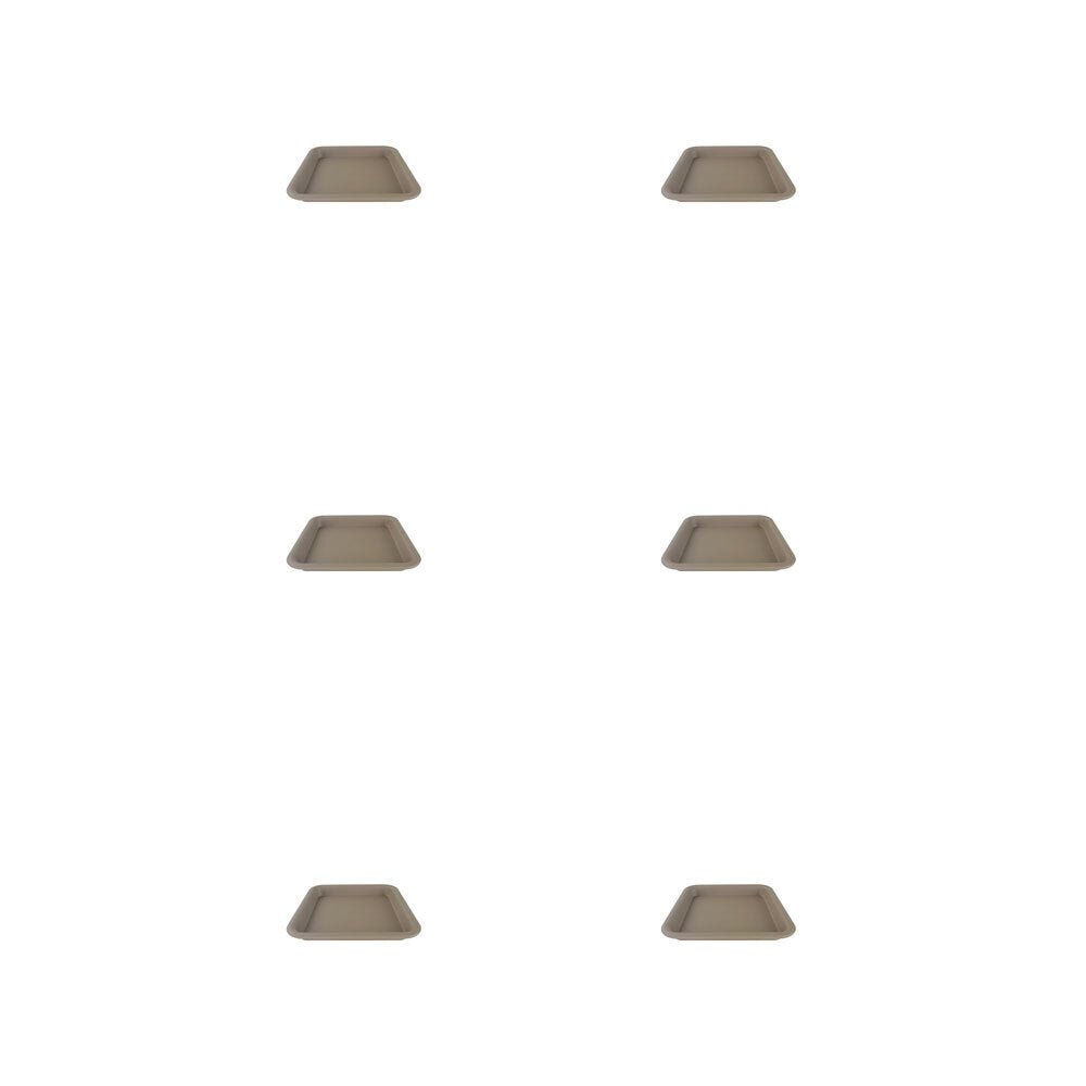 6PK Homeleisure Balconia Square Saucer For 35cm Pot Taupe Garden