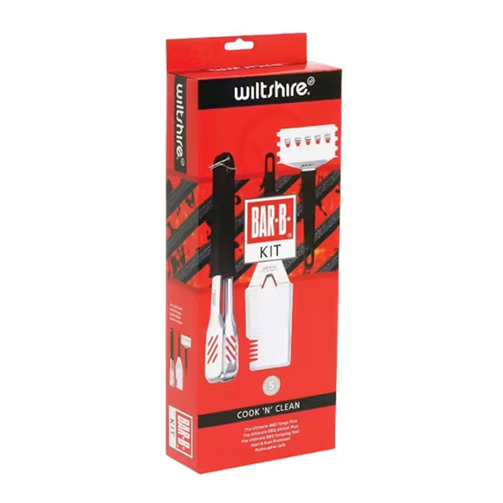 3pc Wiltshire Bar-B Barbeque/BBQ Cook & Clean Kit