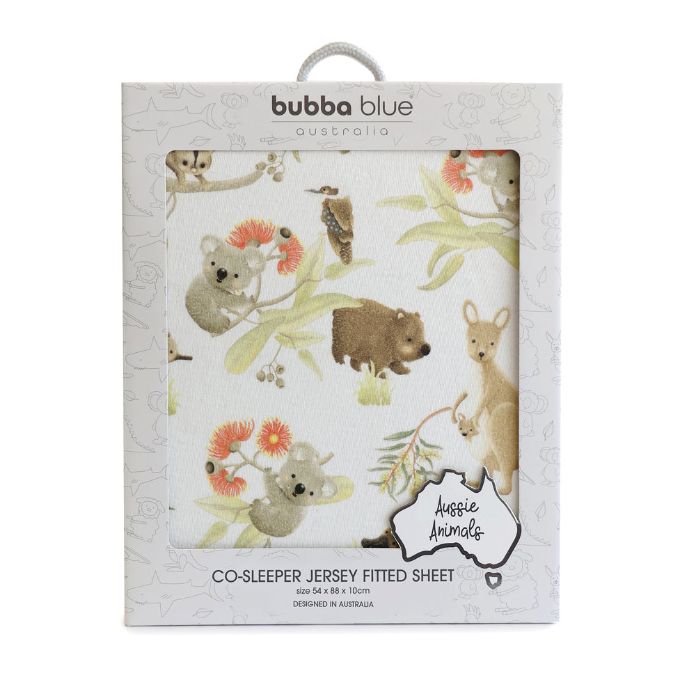 2PK Bubba Blue Aussie Animal Baby/Childrens Co-Sleeper Fitted Sheet
