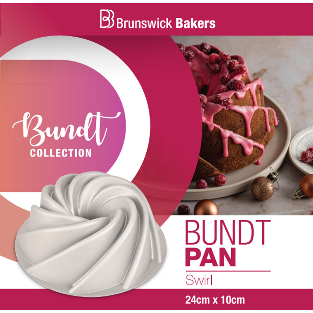 Brunswick Bakers Swirl Cast Bundt Pan Aluminum Non-Stick 24x10cm