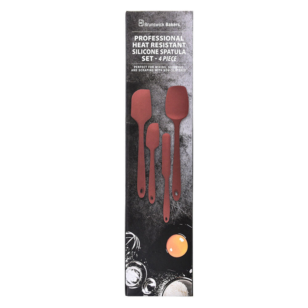 2x 4pc Brunswick Bakers Spatula Red Silicone Cooking Baking 28cm
