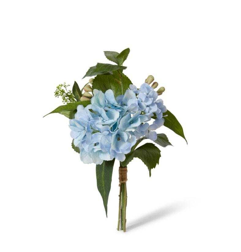 E Style Artificial 30cm Plastic Hydrangea Sadie Bouquet - Blue