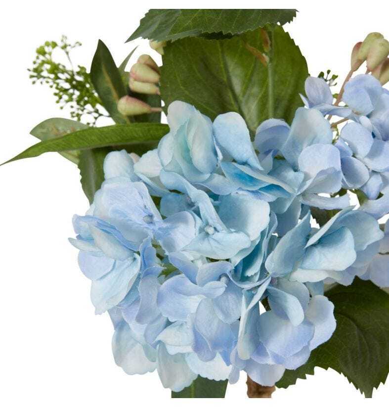 E Style Artificial 30cm Plastic Hydrangea Sadie Bouquet - Blue