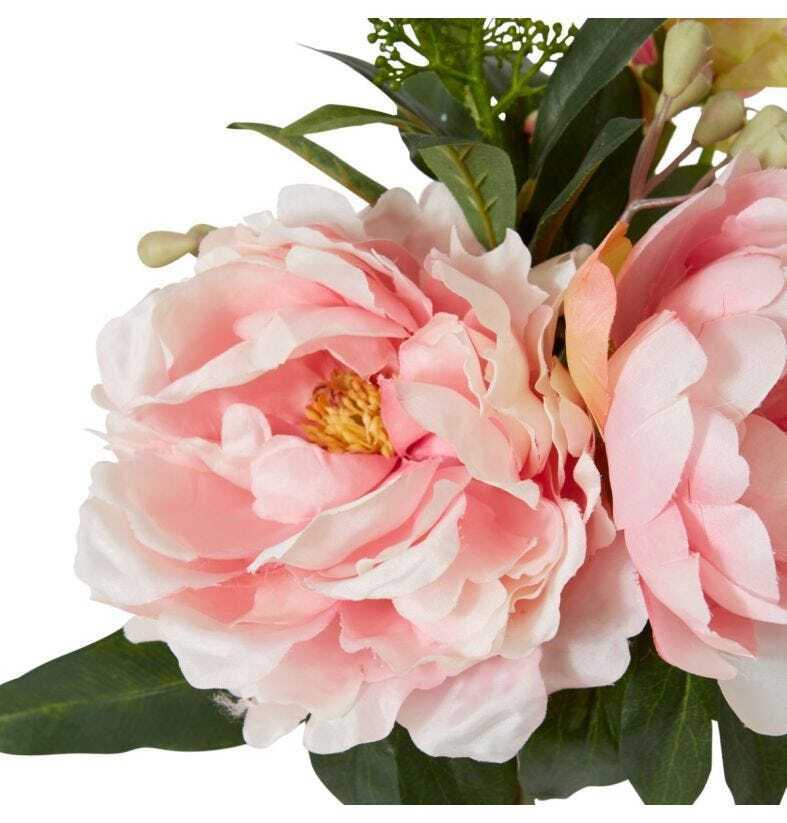 E Style Artificial 33cm Plastic Peony Sophia Bouquet - Pink