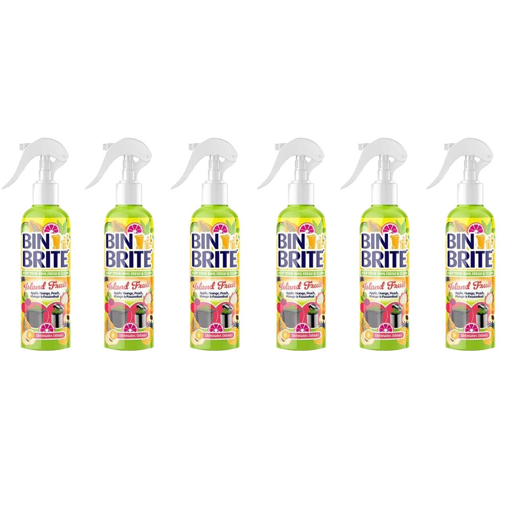 6PK Bin Brite Odour Neutraliser Spray 400ml - Island Fruit