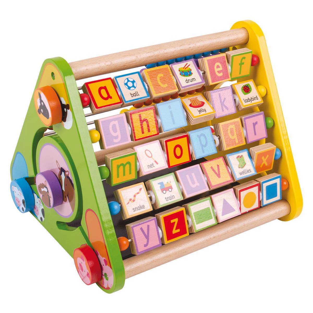 Bigjigs Toys Triangular Activity Centre Wooden Toy Kids 12m+