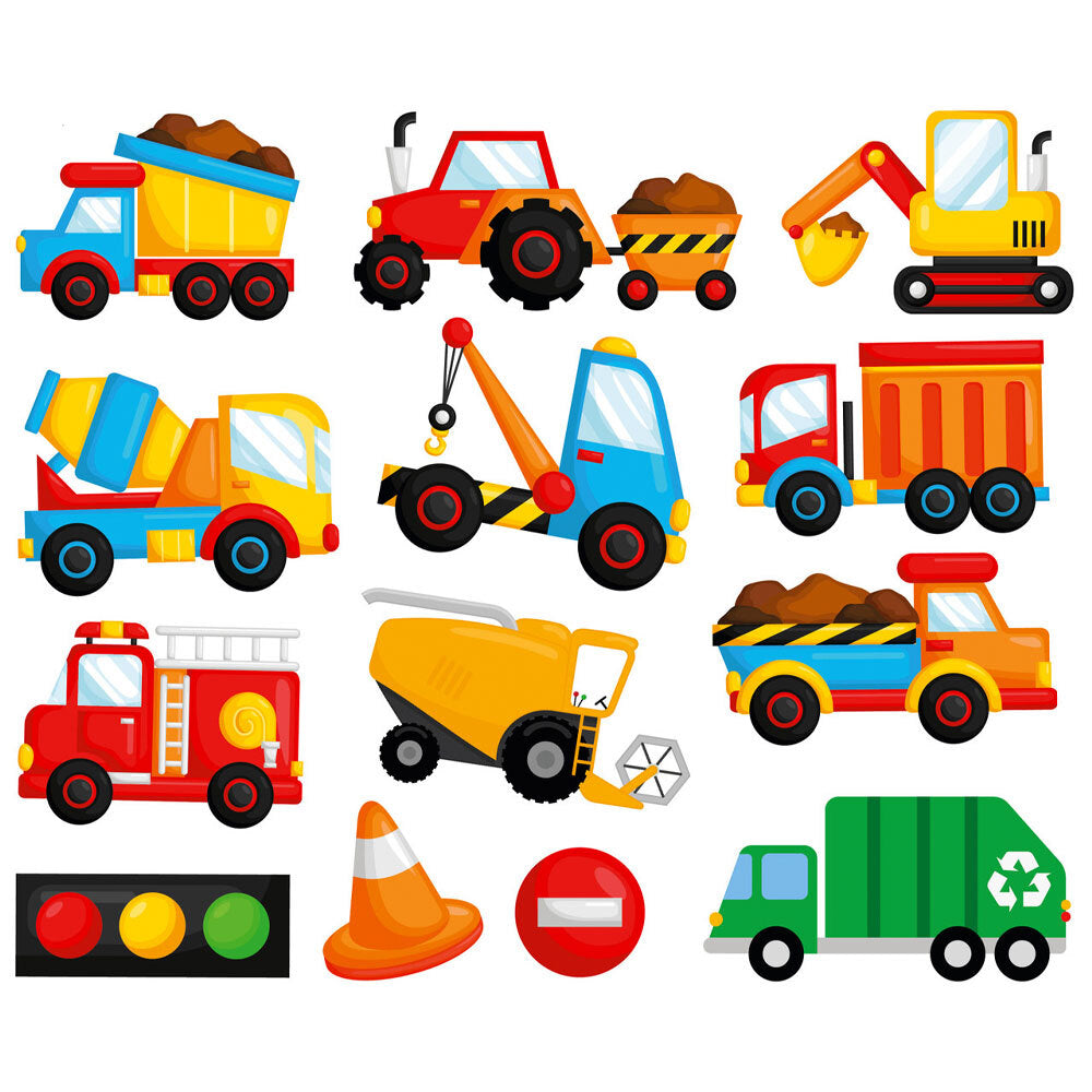 Buddy & Barney Colour Changing Bath Stickers - Mucky Trucks 1+