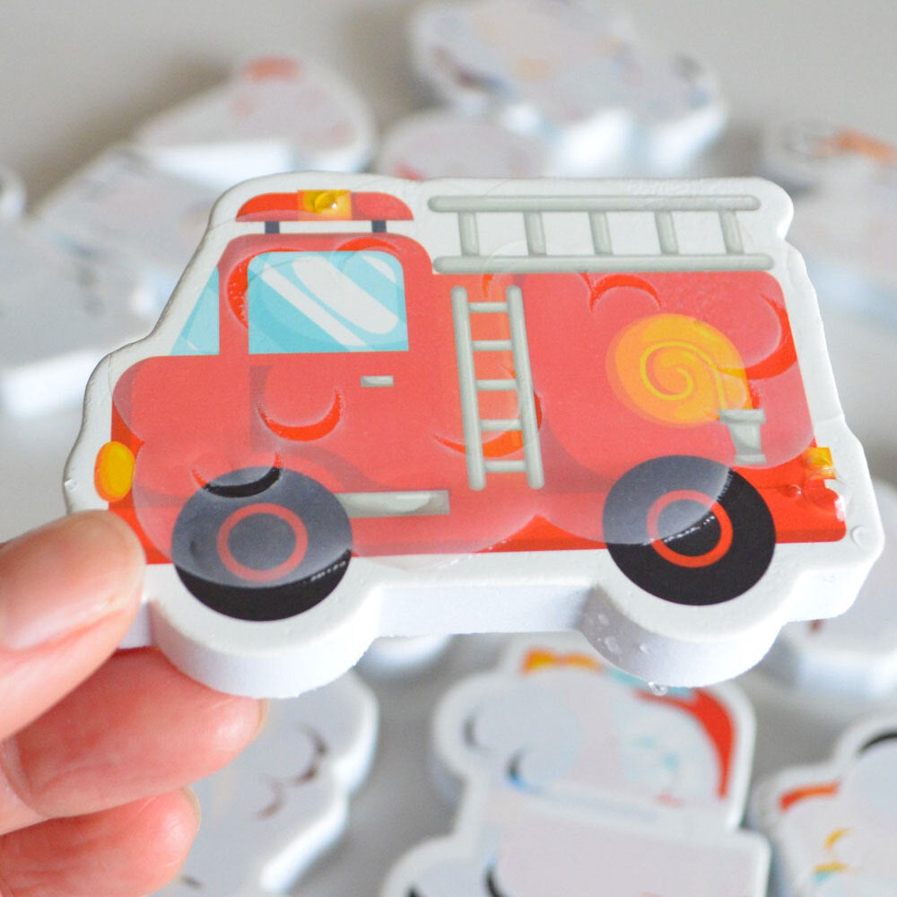 Buddy & Barney Colour Changing Bath Stickers - Mucky Trucks 1+