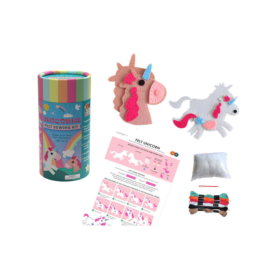 Buddy & Barney Felt Sewing Craft Kit Tube Unicorns 3y+