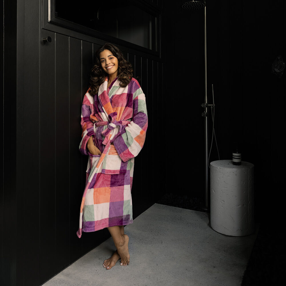 Bambury Women's Charlie Ultraplush Robe w/ Pockets Bathrobe Sherbet