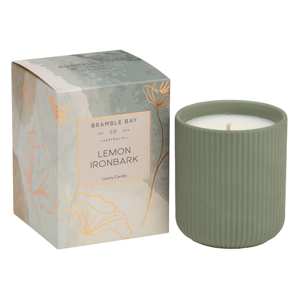2PK Bramble Bay Native Plum Lemon Ironbark Scented Ceramic Candle 270g