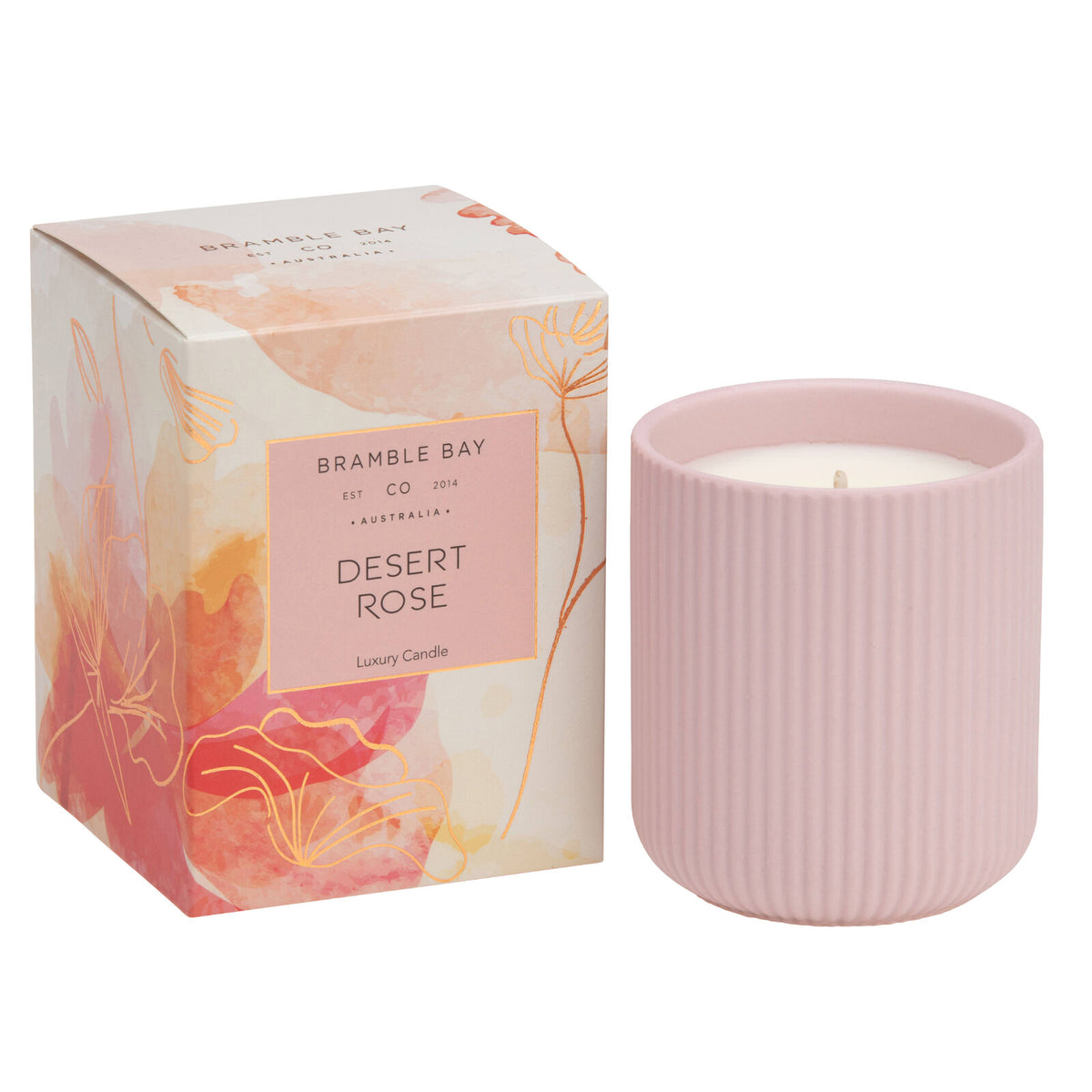 2PK Bramble Bay Native Plum Dessert Rose Scented Ceramic Candle 270g