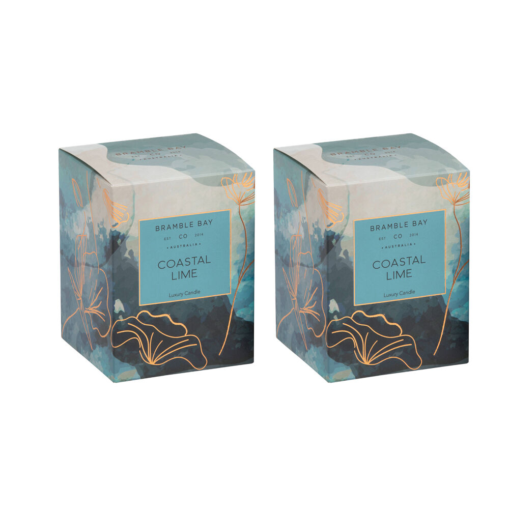 2PK Bramble Bay Native Plum Coastal Lime Scented Ceramic Candle 270g