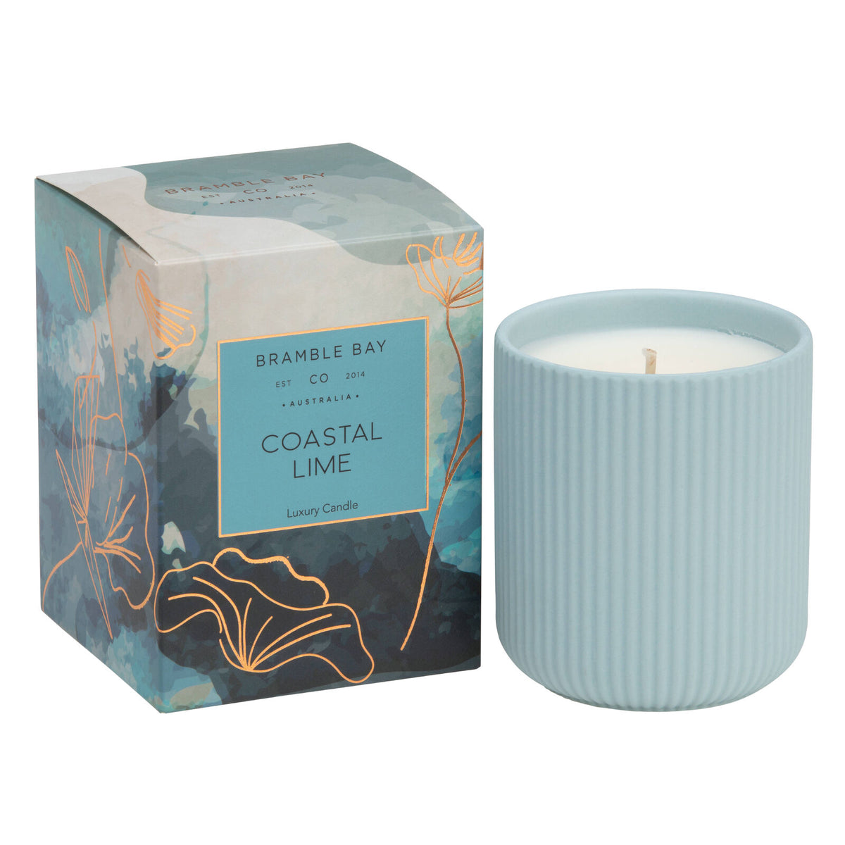2PK Bramble Bay Native Plum Coastal Lime Scented Ceramic Candle 270g