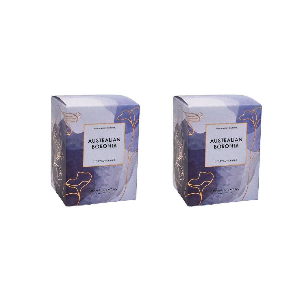 2PK Bramble Bay Native Plum Australian Boronia Scented Ceramic Candle 270g