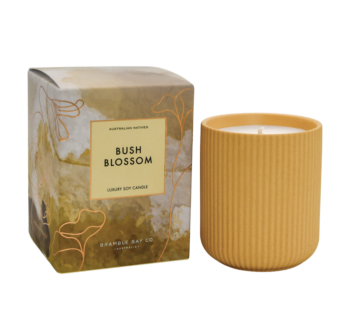 2PK Bramble Bay Native Plum Bush Blossom Scented Ceramic Candle 270g