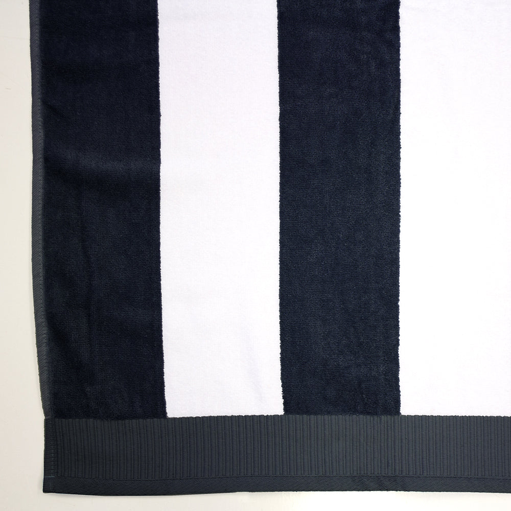 Bambury Ultra soft Durable Classic Stripe Beach Towel Navy 95 x 175cm
