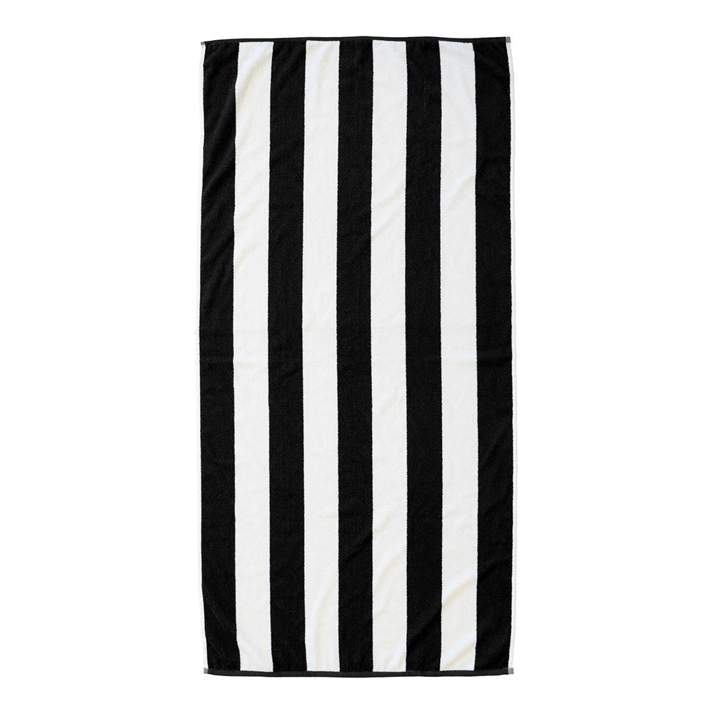 2PK Bambury Cotton Ecobeach Towel Soft 75x150cm - Black