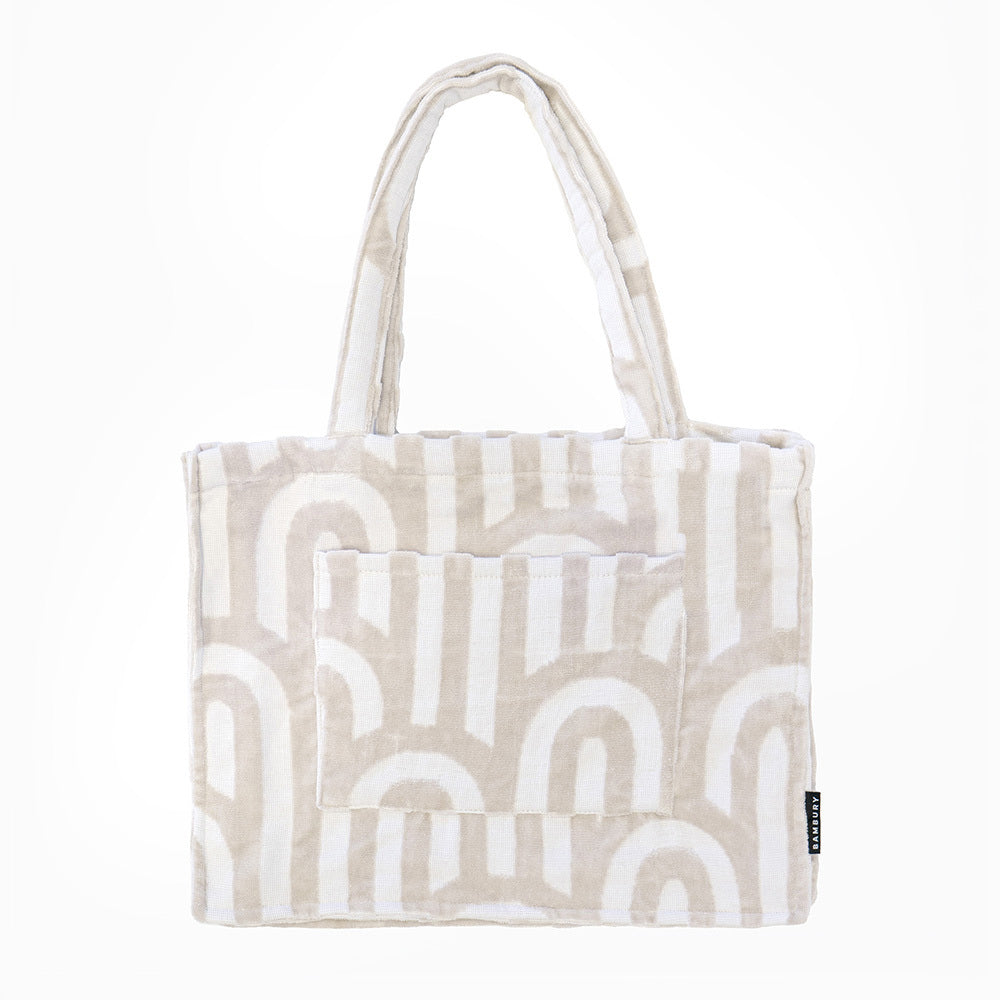 2PK Bambury HiLo Tote Bag Arcade Carry All Handbag 48x38cm - Sand