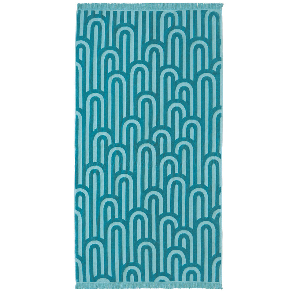 Bambury HiLo Cotton Beach Towel Arcade 90x170cm - Turquoise