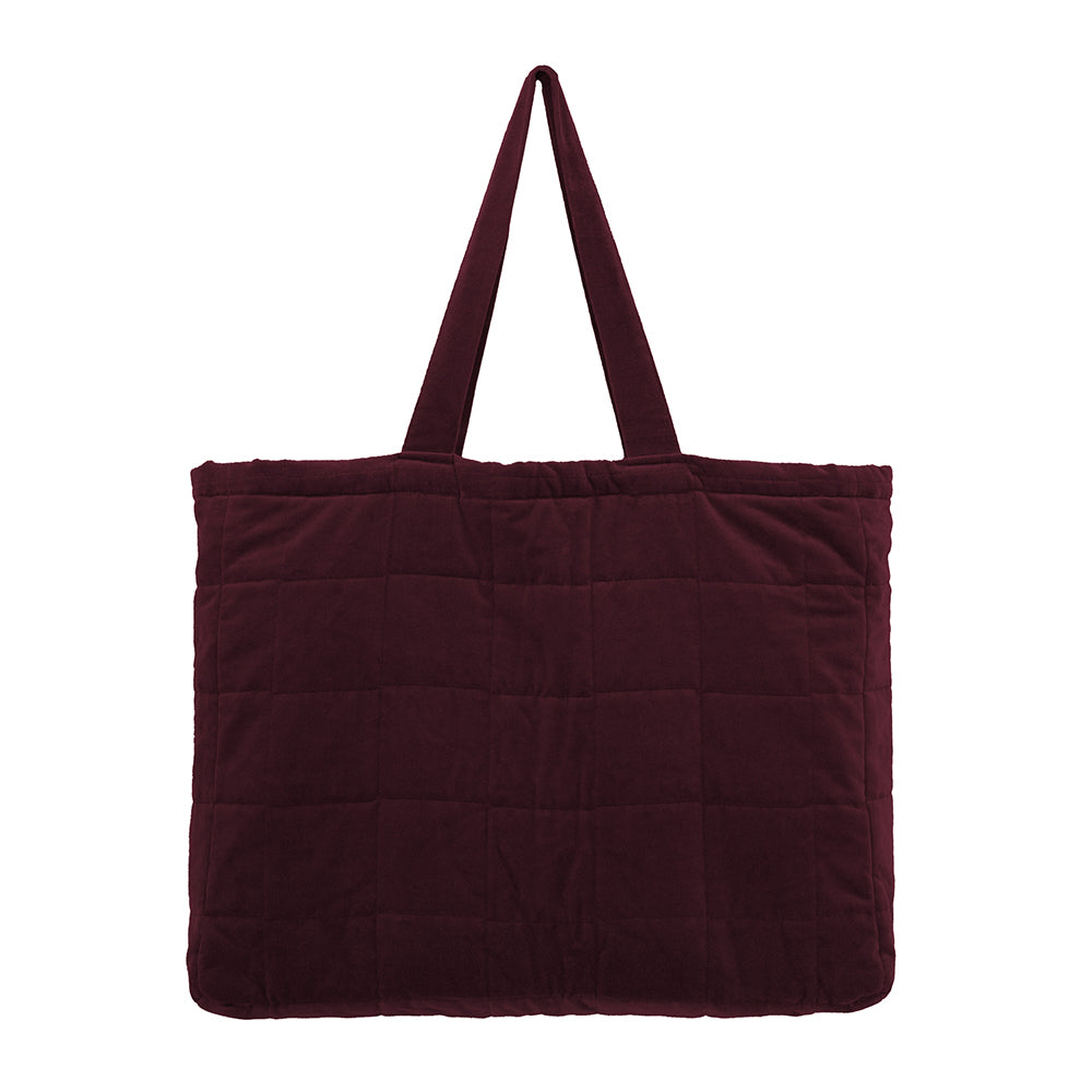 Bambury Nuno Cotton/Velvet Tote Beach Bag 245GSM Sangria