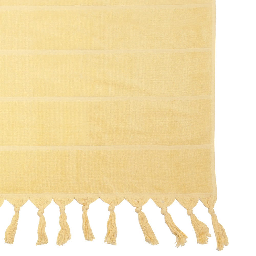 Bambury Ultra soft Durable Santorini Beach Towel Custard 90 x 170cm Cotton