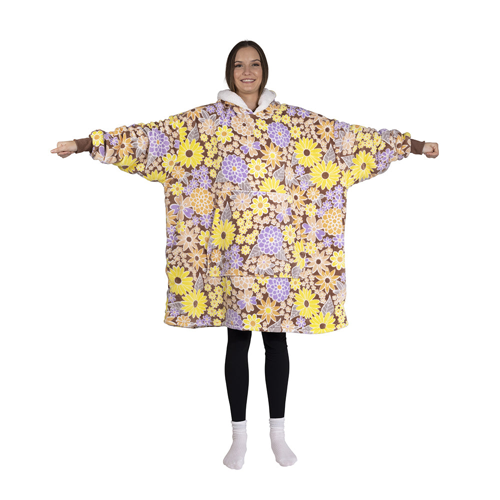 Bambury Blanket Hoodie Spring Garden Soft Touch Knitted Home
