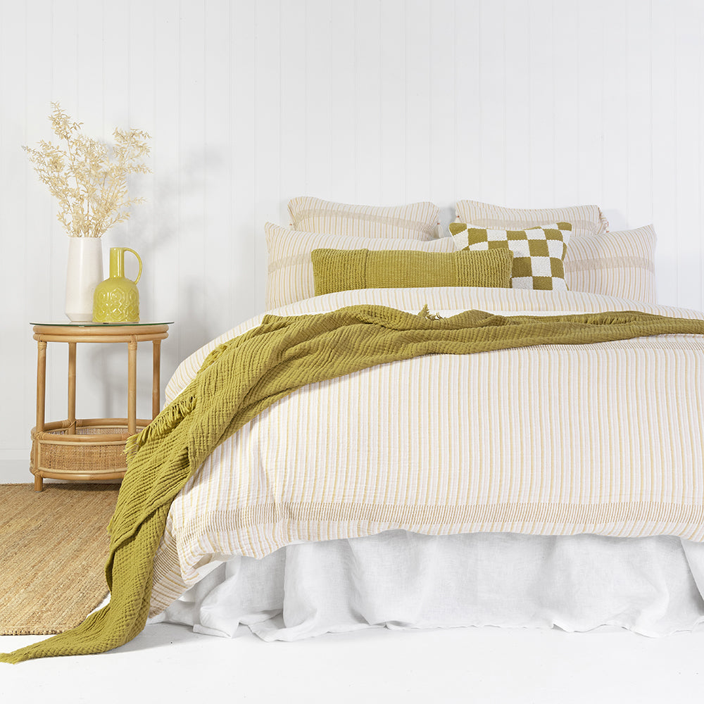 Bambury Molloy Quilt Cover Set Double Bed Soft Touch Woven Home