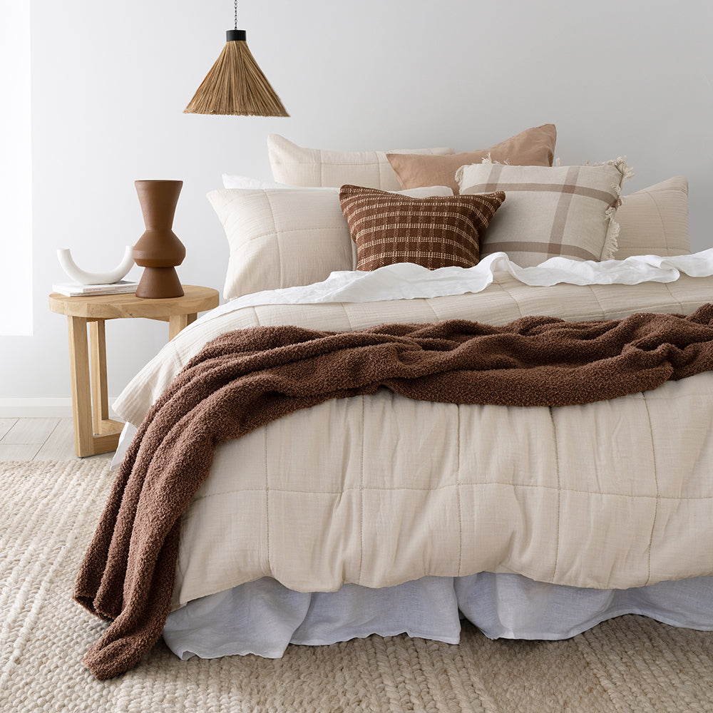 Bambury Stanton Quilt Cover Set Double Bed Soft Touch Woven Home