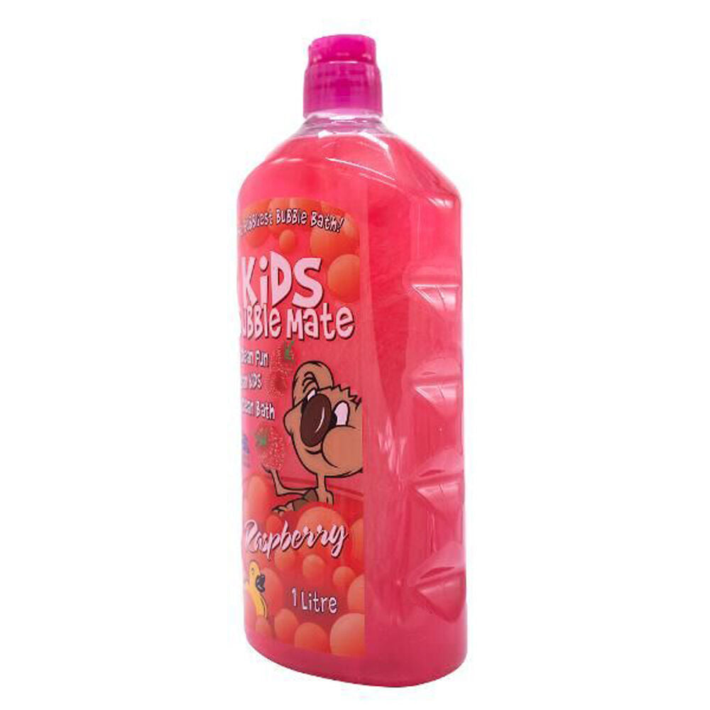 4PK Kids Bubble Mate Liquid Bath Soap Body Wash w/ Raspberry Scent 1L Red