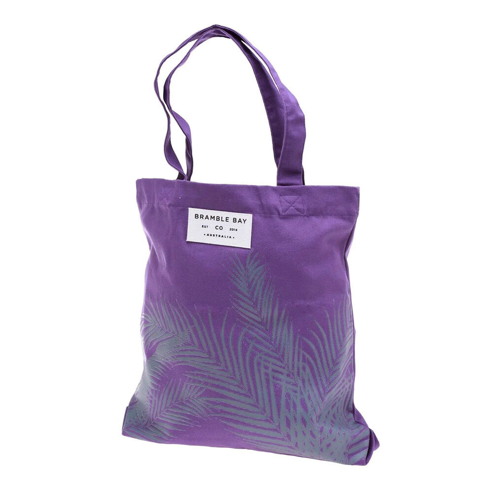 2PK Bramble Bay Twilight Sunset Fern Outline Everyday Tote Bag Stylish Purple