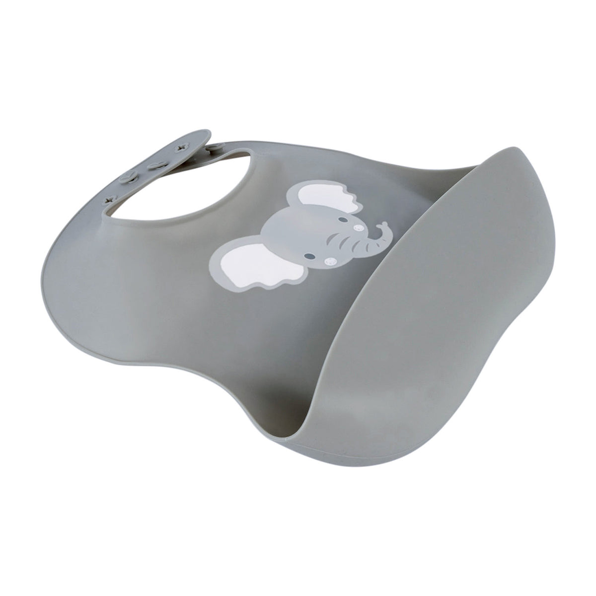 2PK Splosh Baby Elephant Silicone Feeding Bib Adjustable 24cm Grey 0+