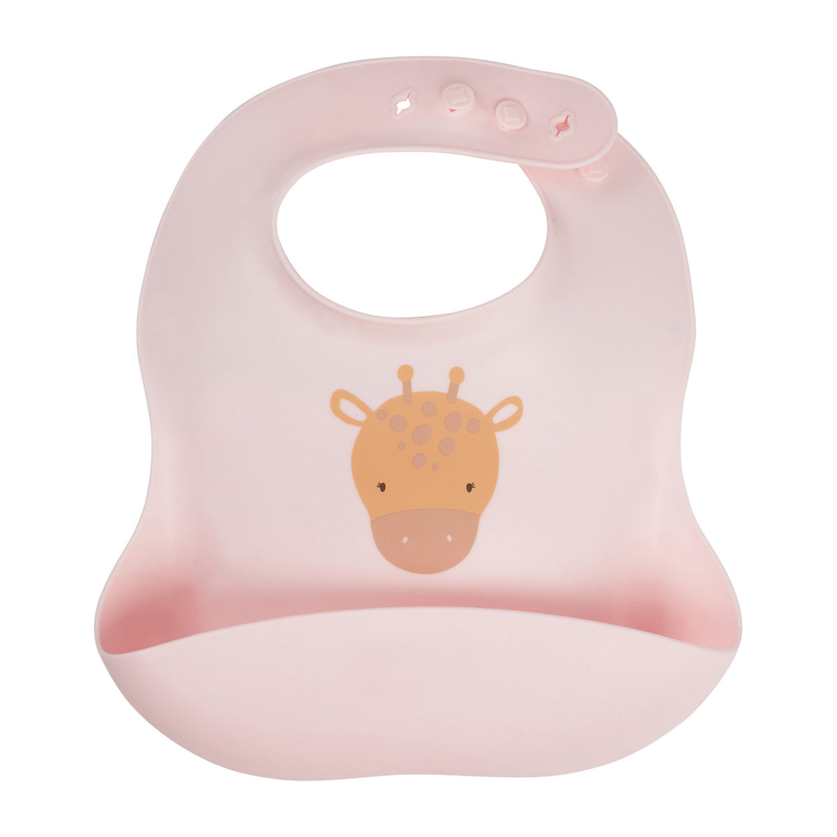 2PK Splosh Baby Giraffe Silicone Feeding Bib Adjustable 24cm Pink 0+