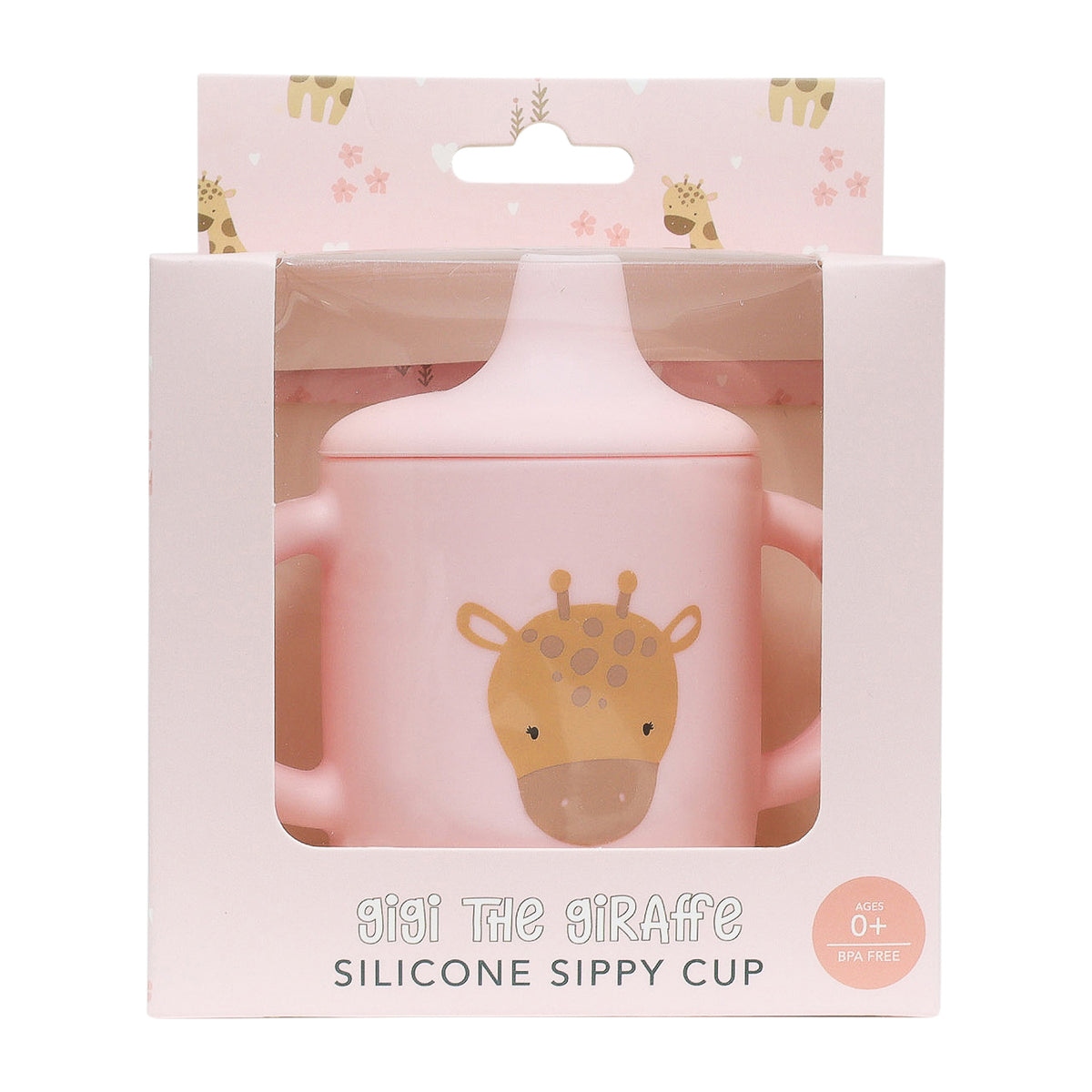 2PK Splosh Baby Giraffe Silicone Sippy Cup w/ Handles 12cm Pink 0+