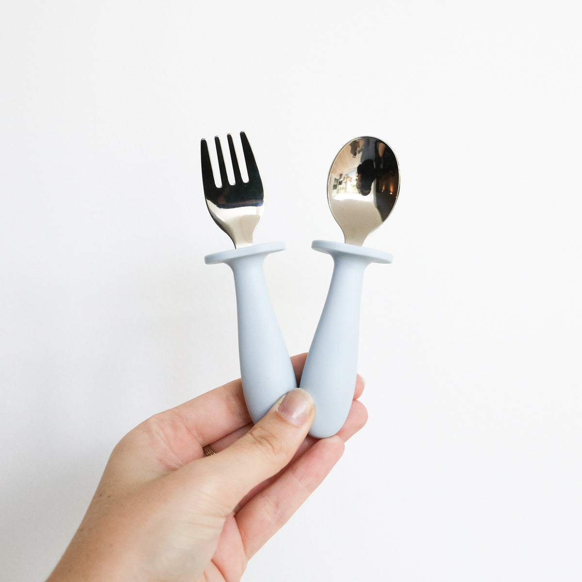 2x 2pc Splosh Baby Lion Stainless Steel Silicone Cutlery Set Blue 0+