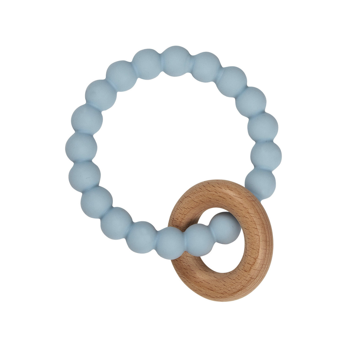 2PK Splosh Baby Lion Silicone/Wood Teether 12cm Blue 0+